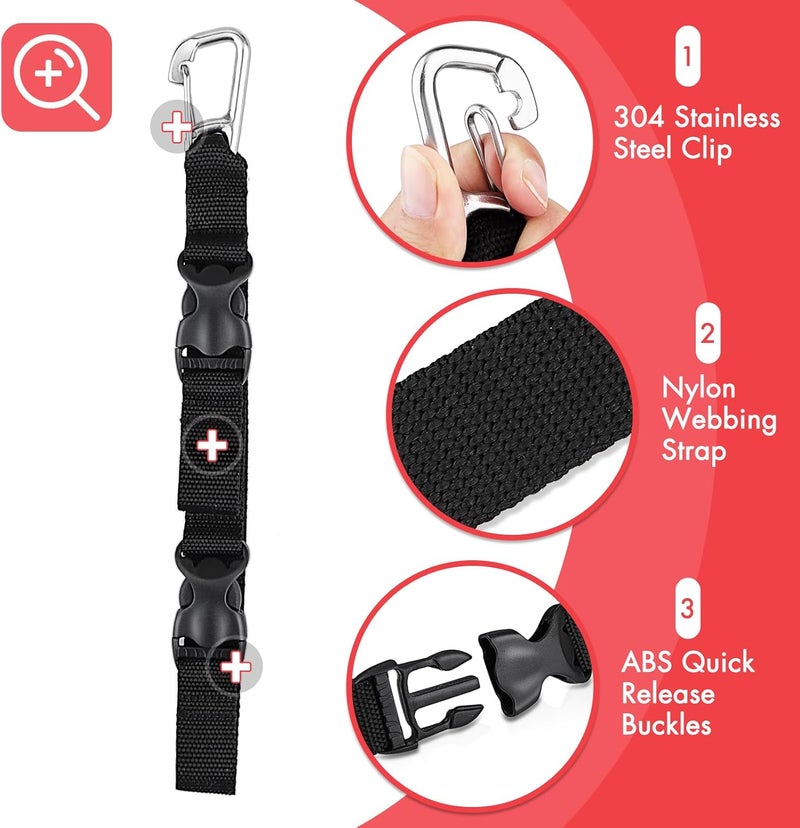 Owekfifv Scuba Fin & Mask Holder, Diving BC Fins Keeper and Mask Clip with Two Quick-release Loop Lanyard Webbing Strap - Image 5